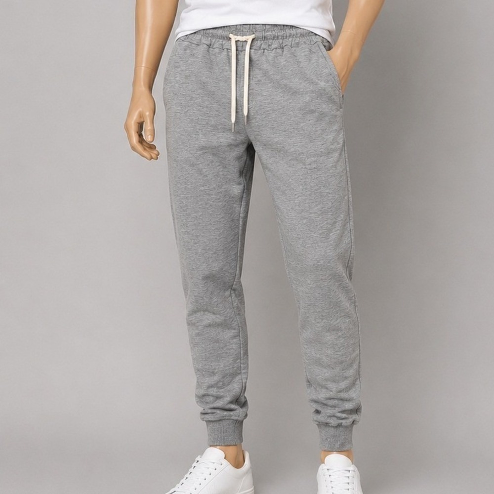 Unbranded‎ Mens Joggers Heather Gray Drawstring Tapered Sweatpants S